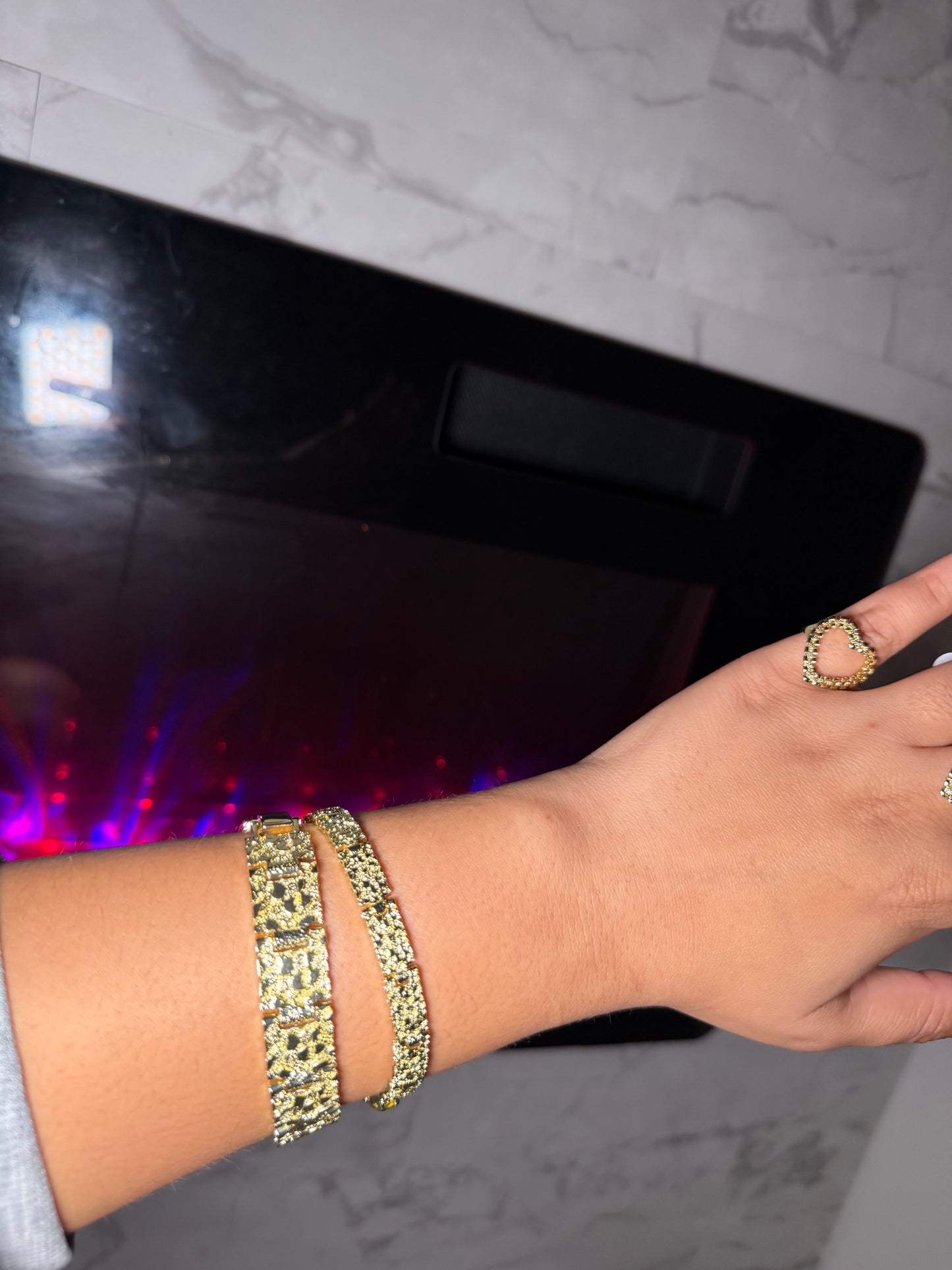 15mm gold nugget bracelet