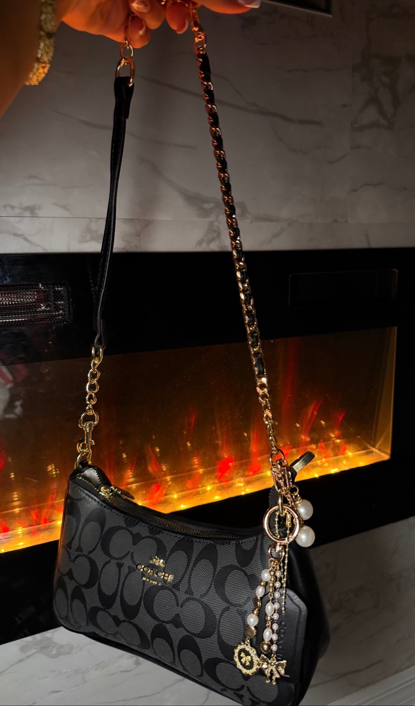 Black extended coach bag